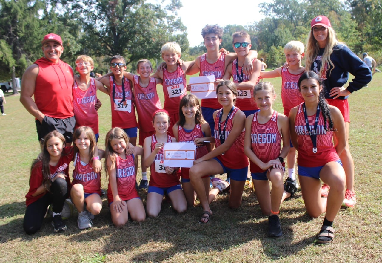 Both Oregon Junior High cross-country teams headed to state; 4 Hawks earn medals