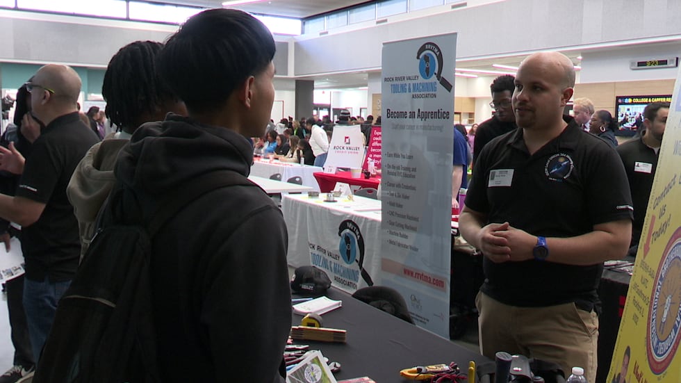 Juniors and seniors with District 205 had the chance to learn about open job opportunities through the school district’s inaugural career fair.