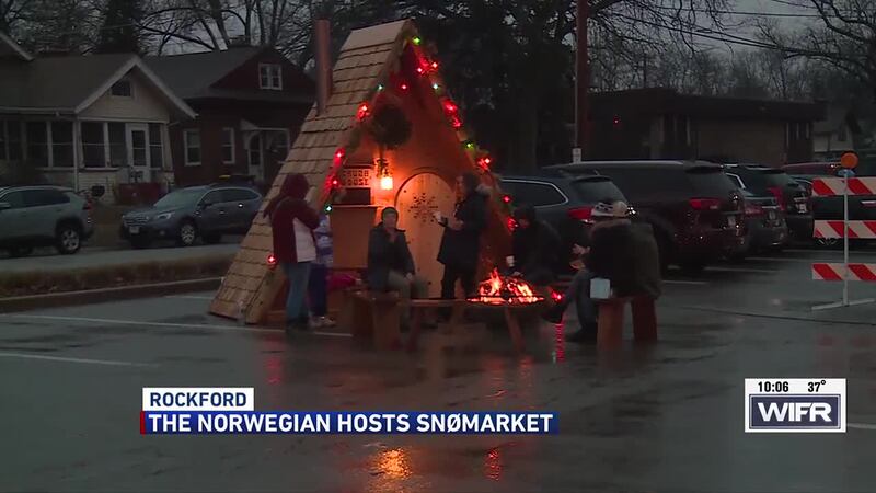 Modeled after a Nordic fishing village, shoppers could enjoy some hot chocolate, fish on a...