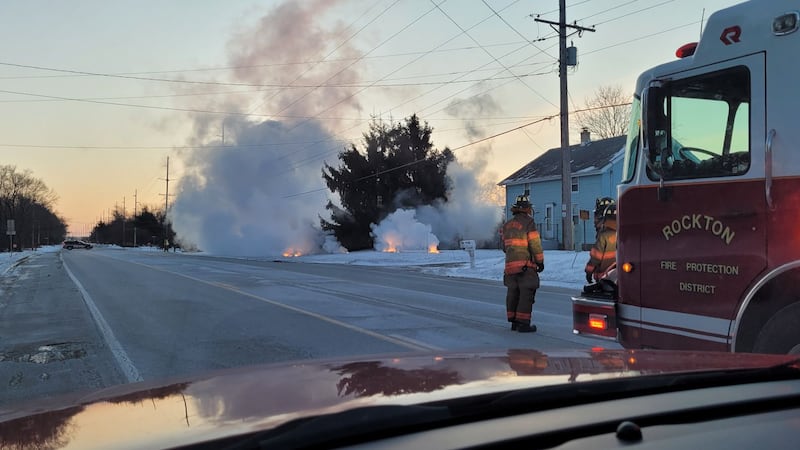 A portion of a road in Rockton reopens Friday morning after police say it closed because wires...
