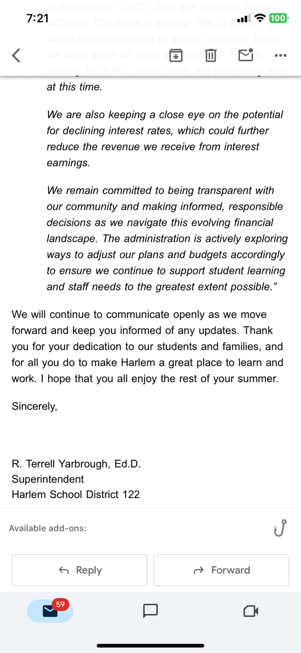 Budget cuts force Harlem School District 122 to reduce staffing
