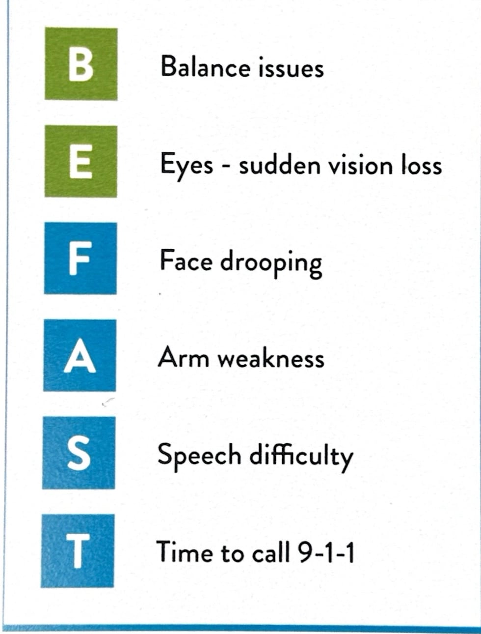 Dr. Gaith says it’s important to follow the monicker “Be Fast.