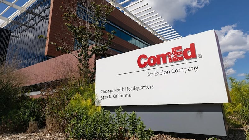The headquarters of Commonwealth Edison, one of the state’s largest utilities, is pictured in...