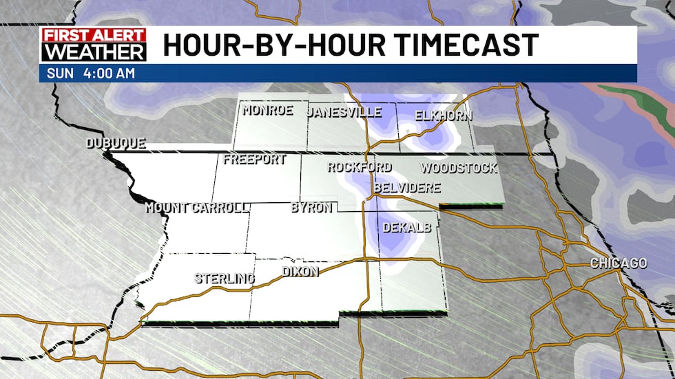 Snow will wrap up early Sunday morning