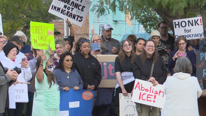 Hundreds protest against federal presence in Rockford, Chicago