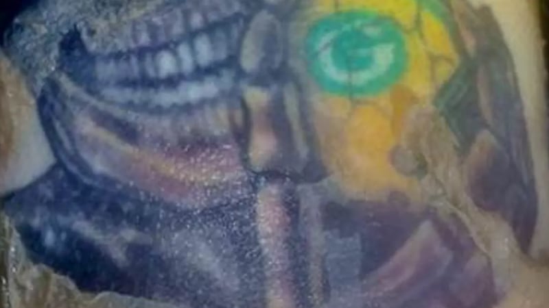 Illinois State Police hope distinctive tattoos will help identify a man whose remains were...