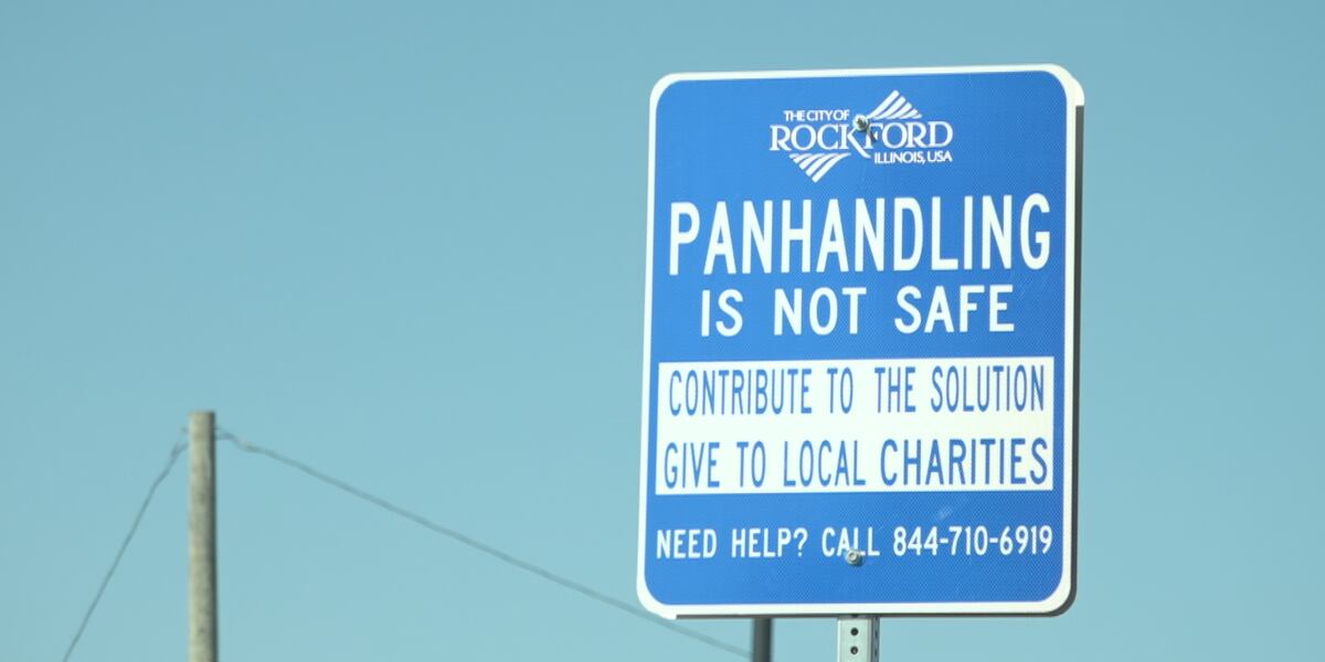 Rockford panhandler sign update, homeless people on the rise