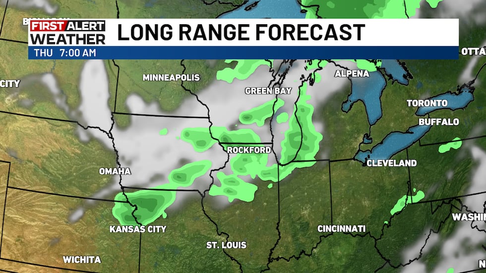 Late Wednesday into early Thursday, another cold front slides through the area with a few showers