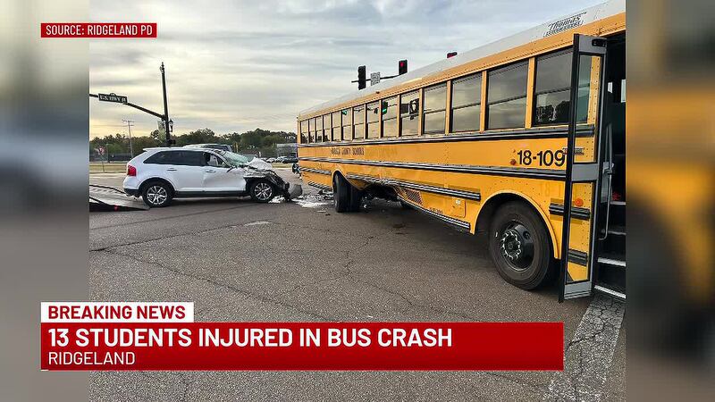 13 students injured during school bus collision in Ridgeland